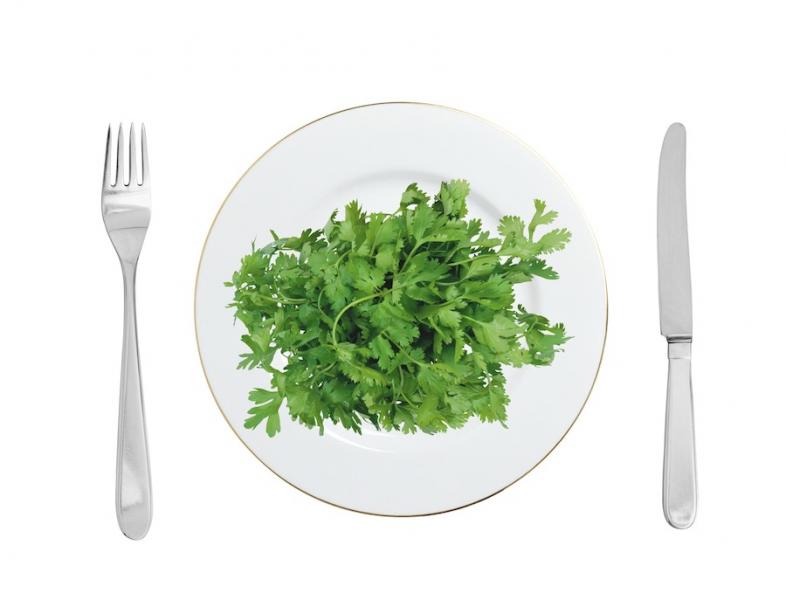 Parsley on a plate