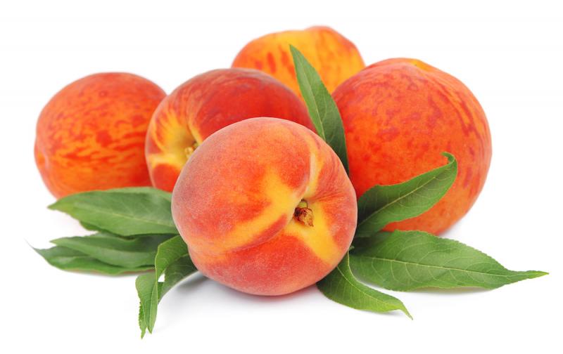 Peaches and leaves