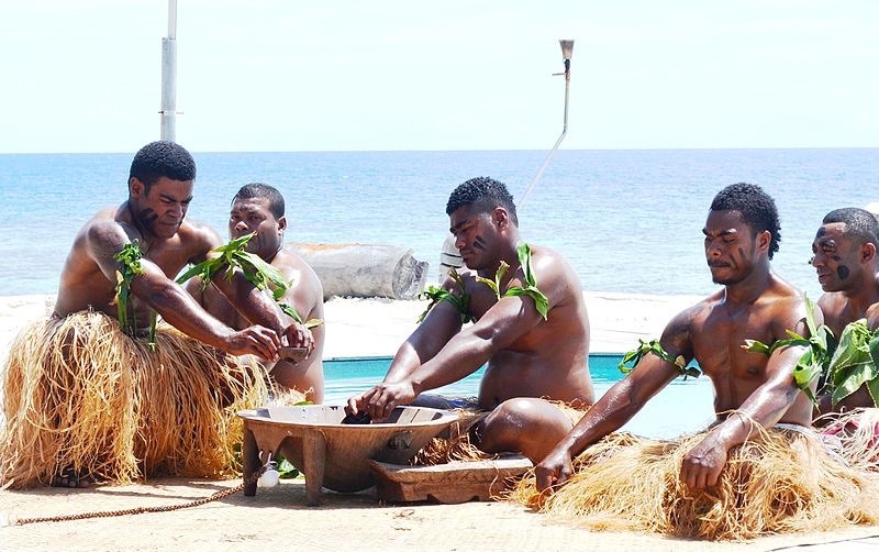 Polynesians making Kava